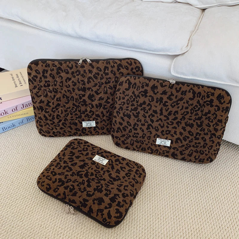 Leopard Corduroy Laptop Sleeve | 11, 13 & 15 Inch