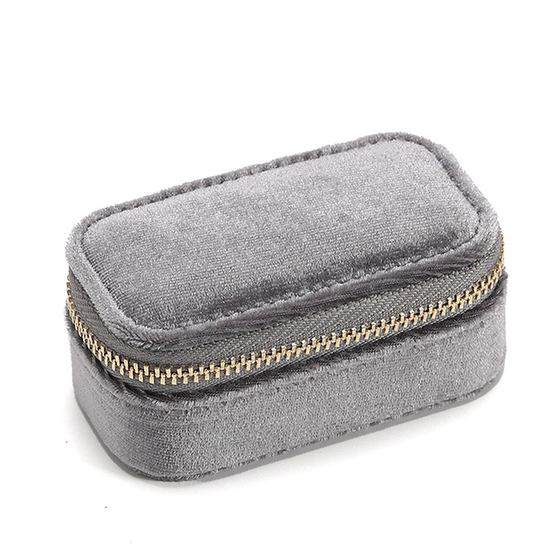 Mini Velvet Jewellery Box | Travel Zipper Case | 6 Colours
